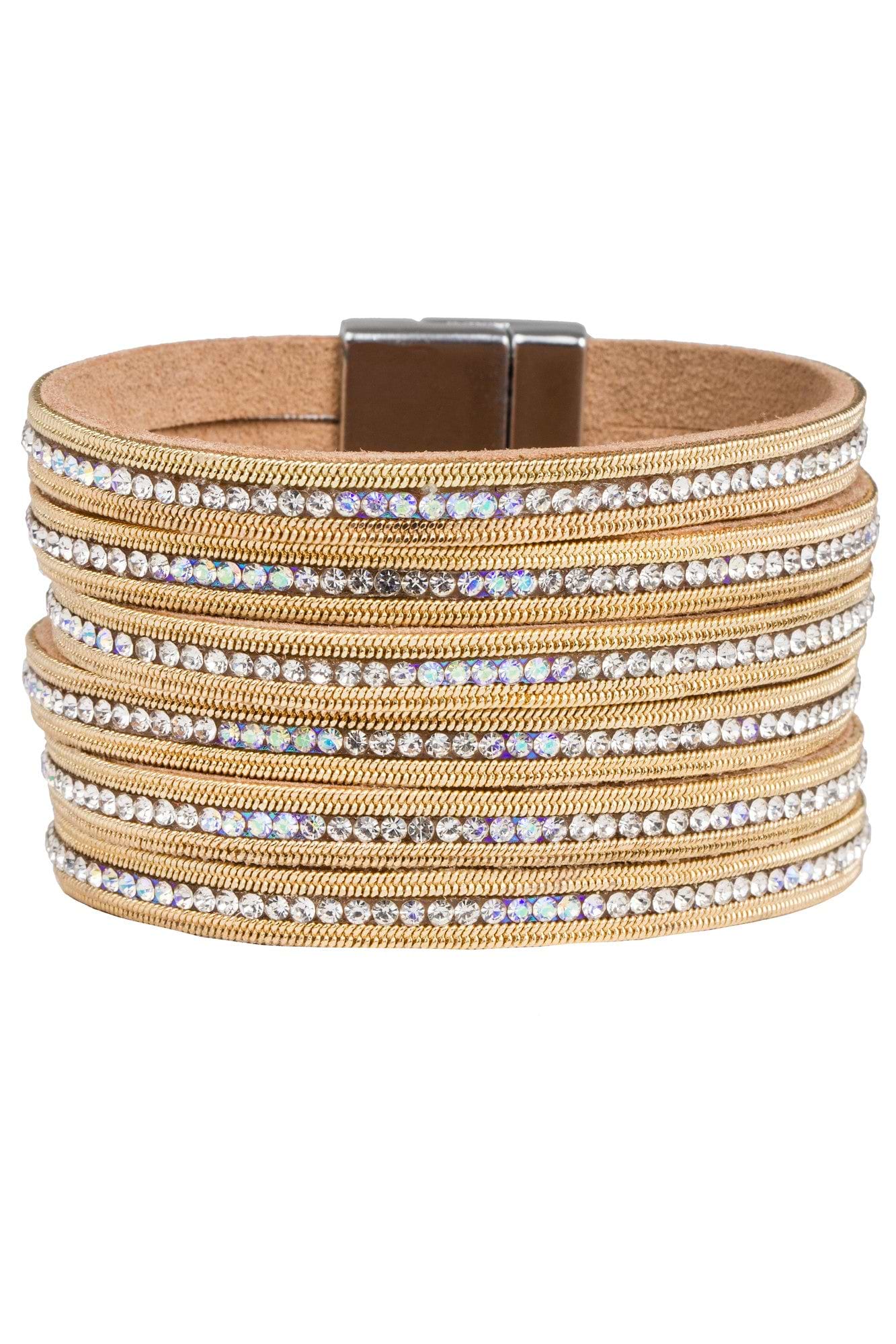 Sparkly Leather Crystal Bracelet