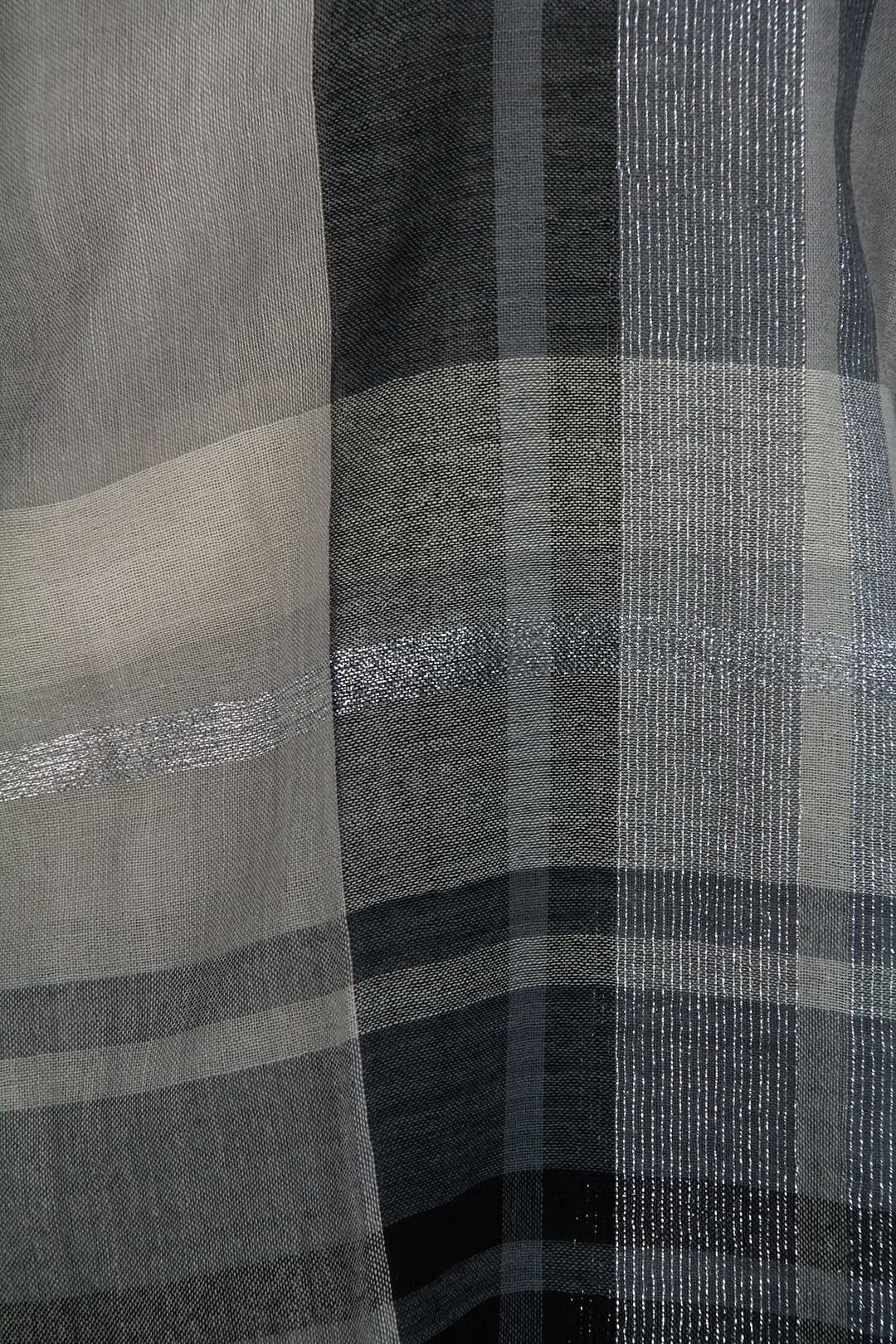Metallic Multi Stripe Scarf - Light Gray