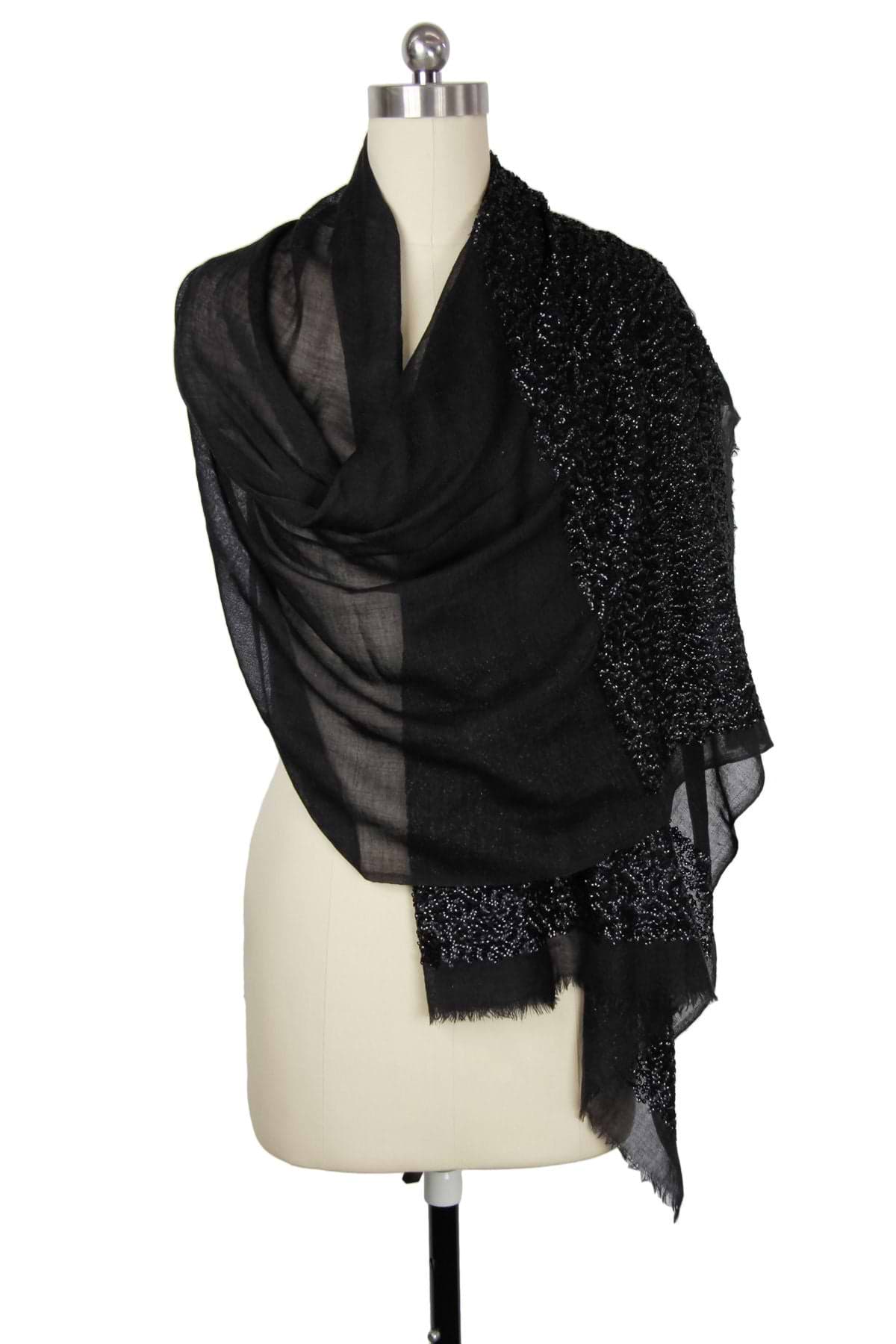 Wool Sparkle Scarf - Black