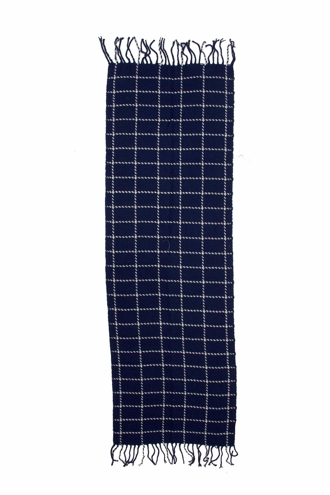 Stitched Plaid Scarf - Midnight Blue
