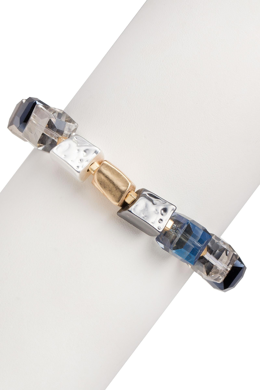 Faceted Bead & Stone Bracelet - Navy