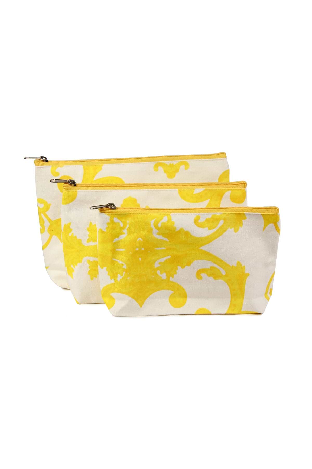 Yellow Regal Print Cosmetic Bag Set