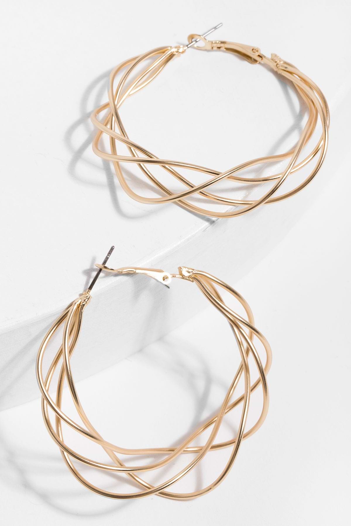 Multi Surface Hoop Earring - Gold