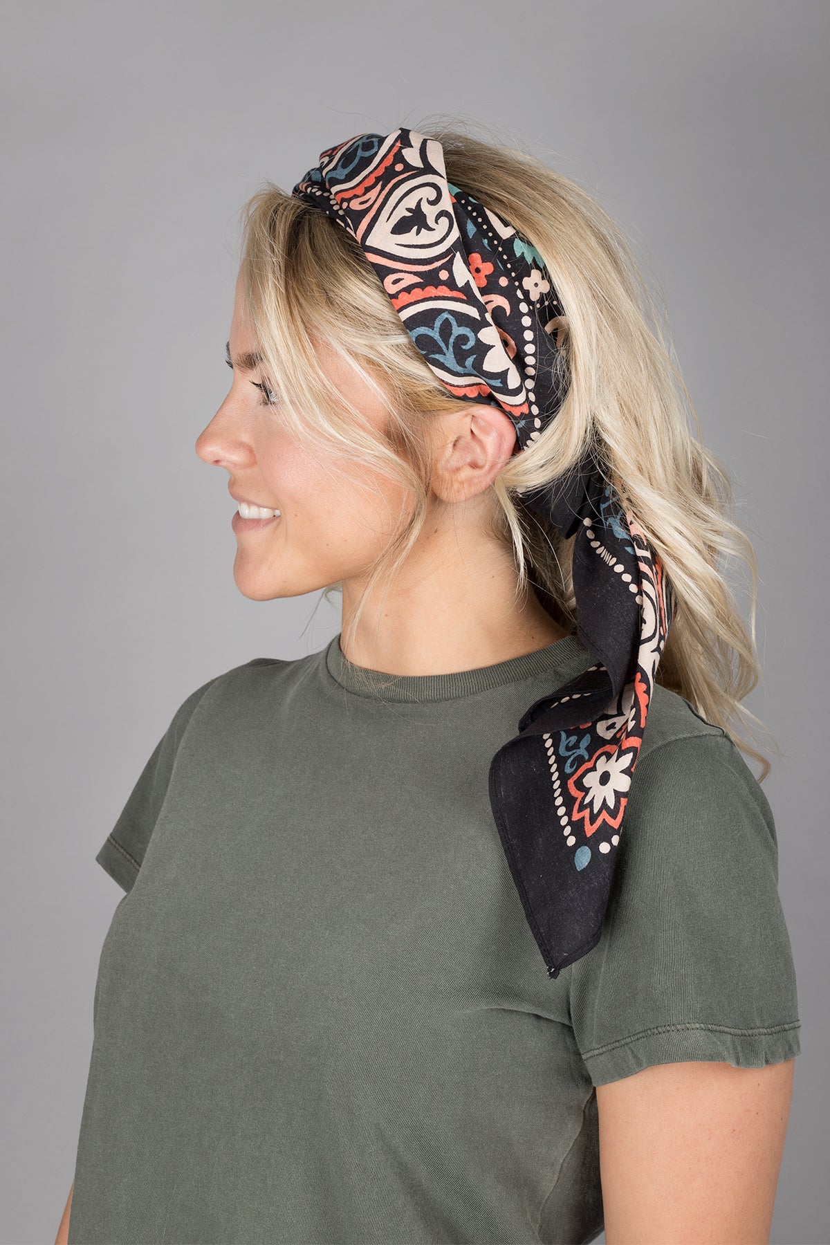 Oversized Cotton Bandana Black