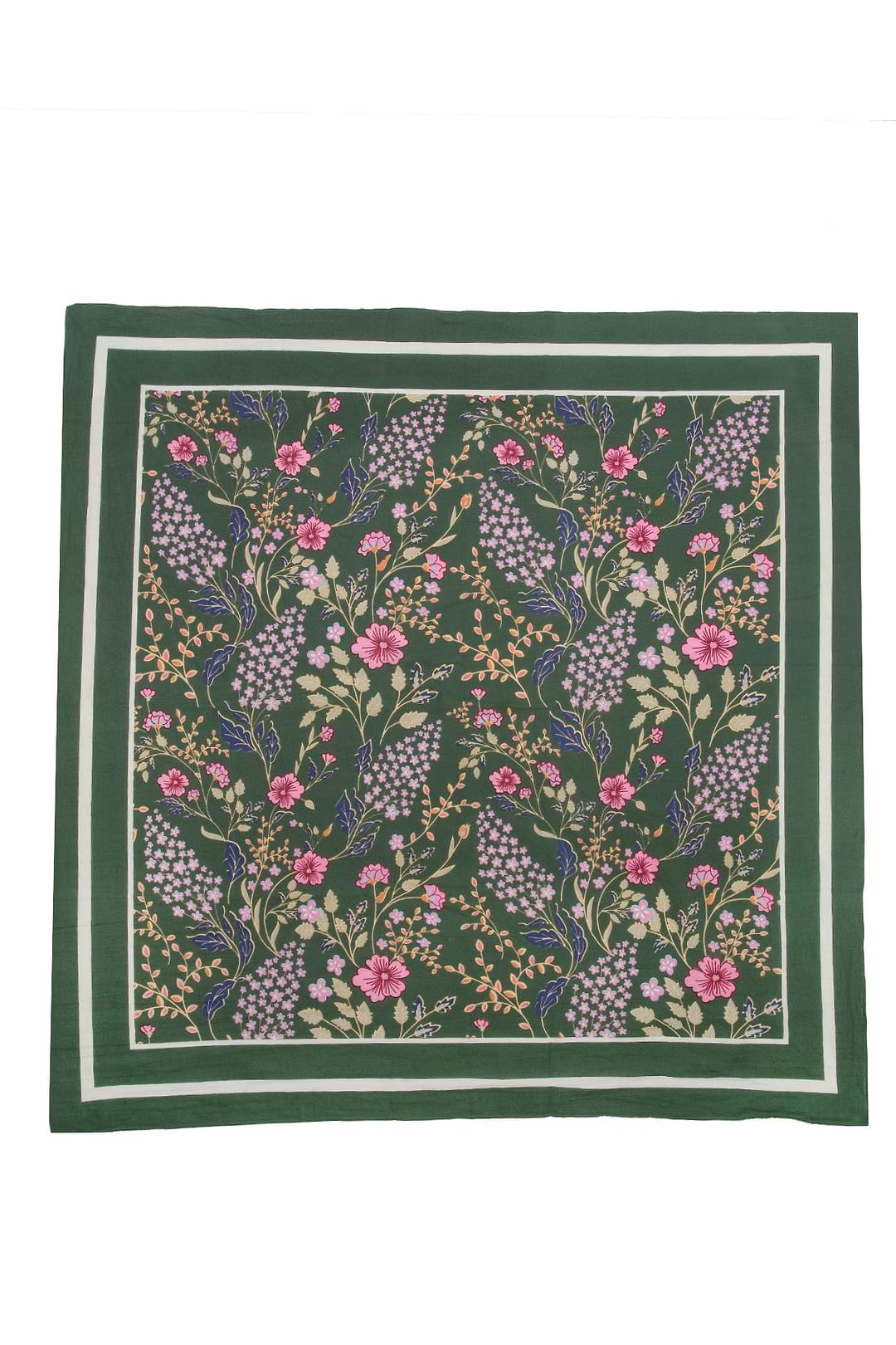 Oversized Cotton Bandana Dark Green
