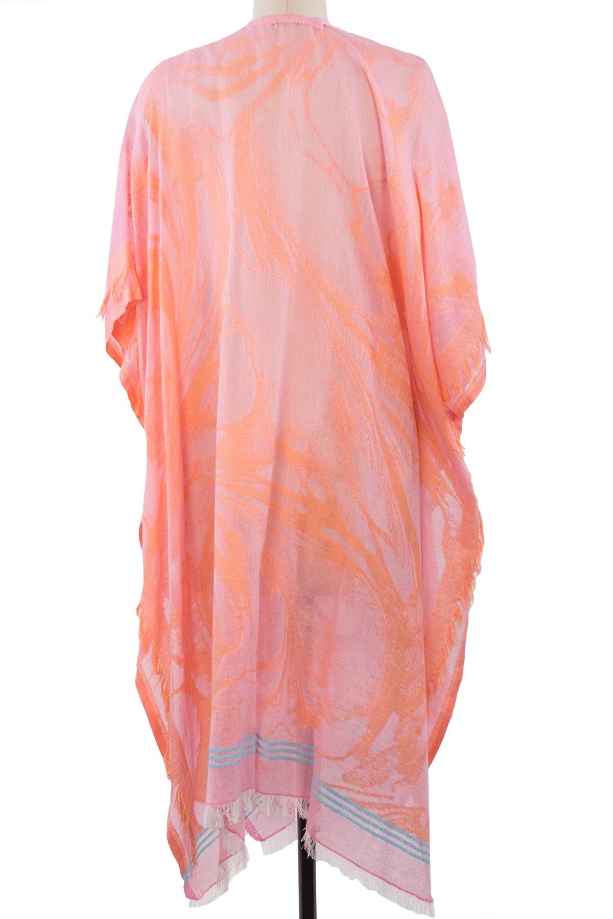 Vibrant Fringed Hem Ruana