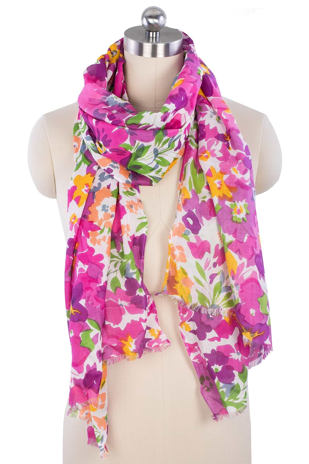   Flower Garden Scarf Set - Hot Pink