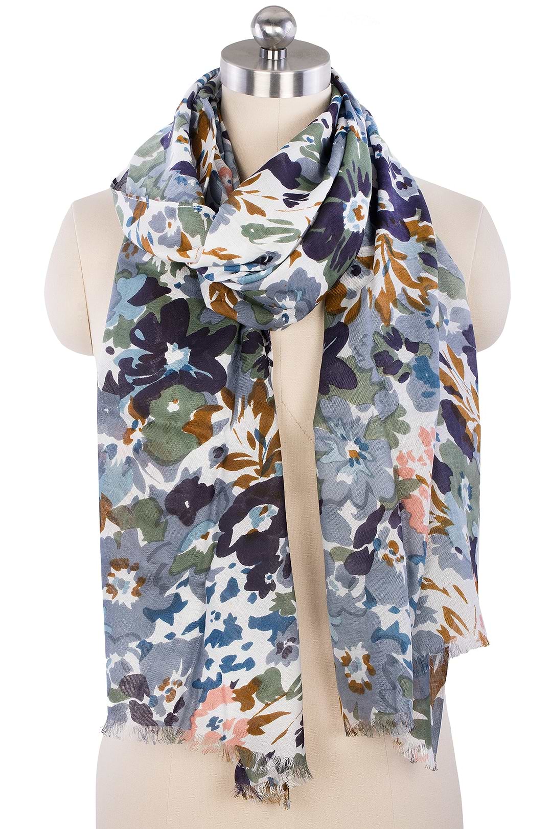   Flower Garden Scarf Set - Light Slate Gray