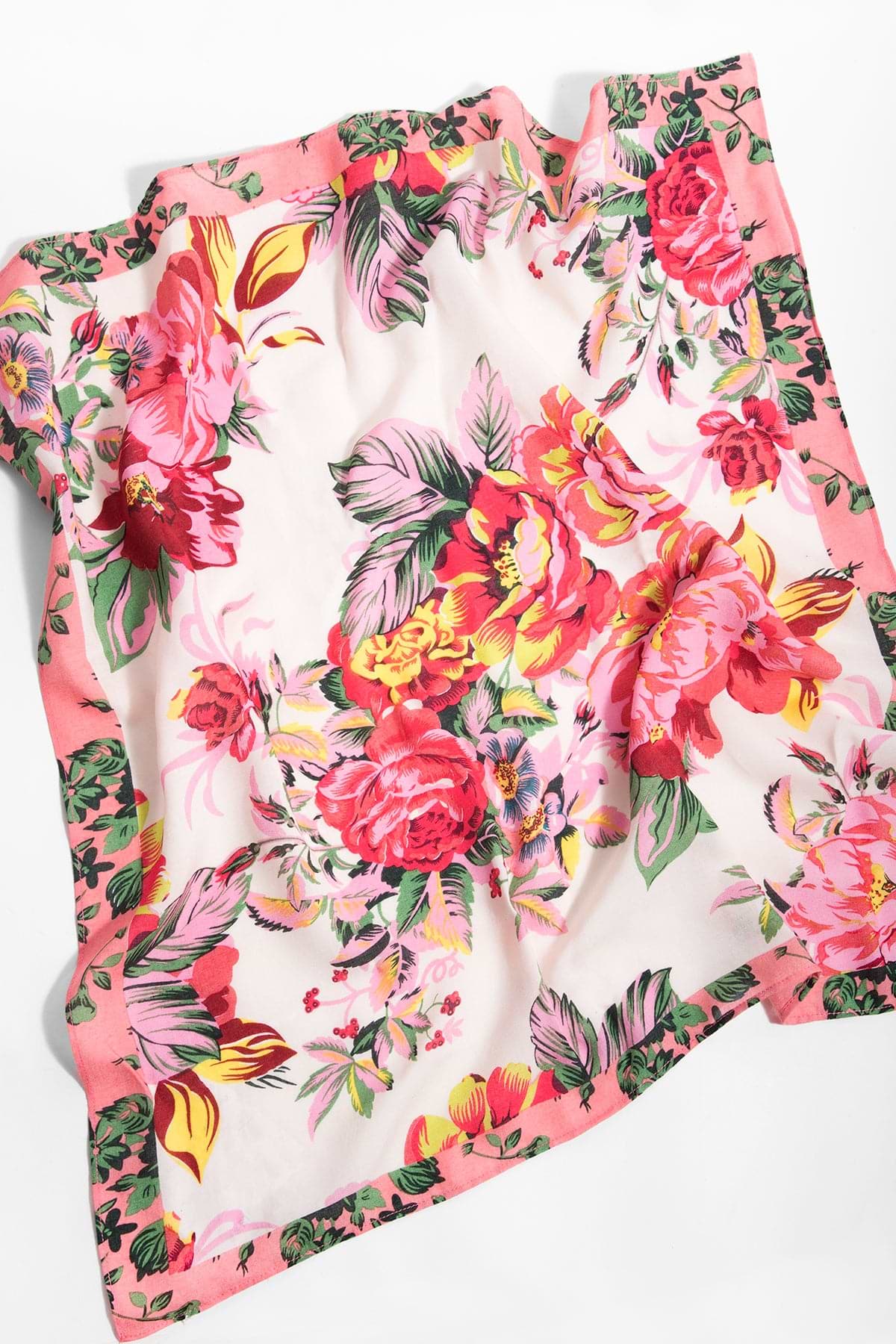 Multi Patterned Floral Bandana - Peach