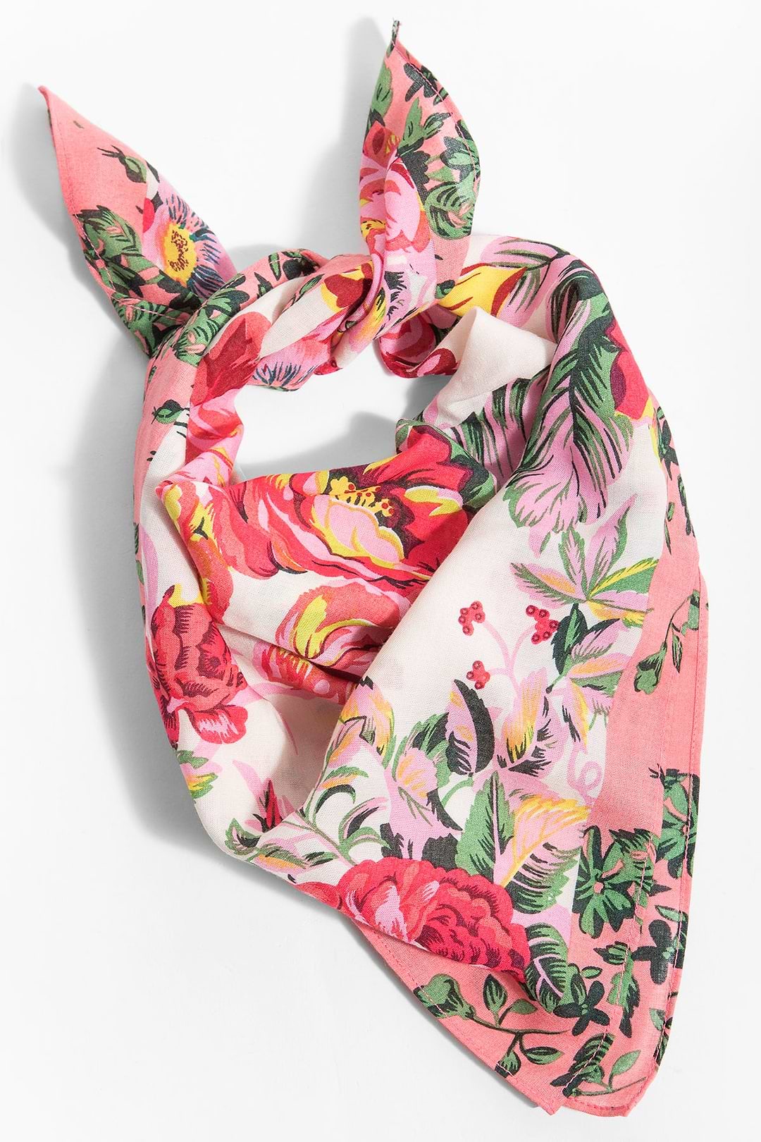 Multi Patterned Floral Bandana - Peach