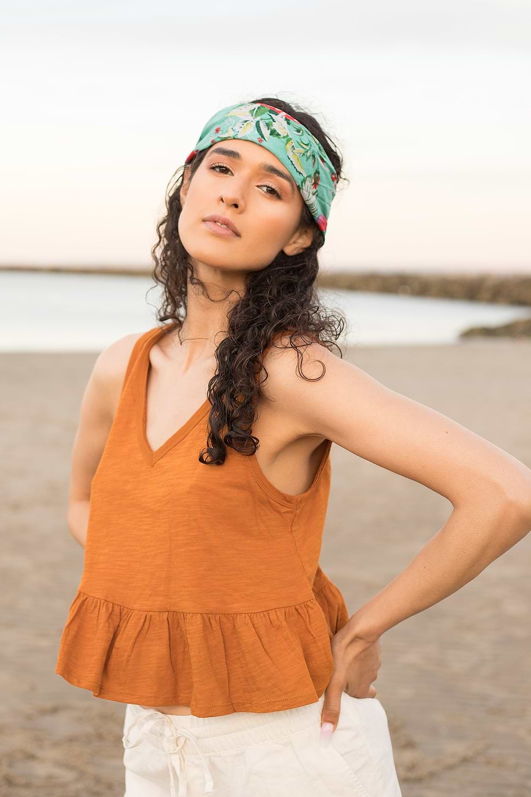 Multi Patterned Floral Bandana - Turquoise