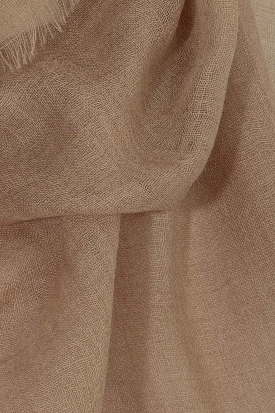 Woolen Fringe Scarf - Tan