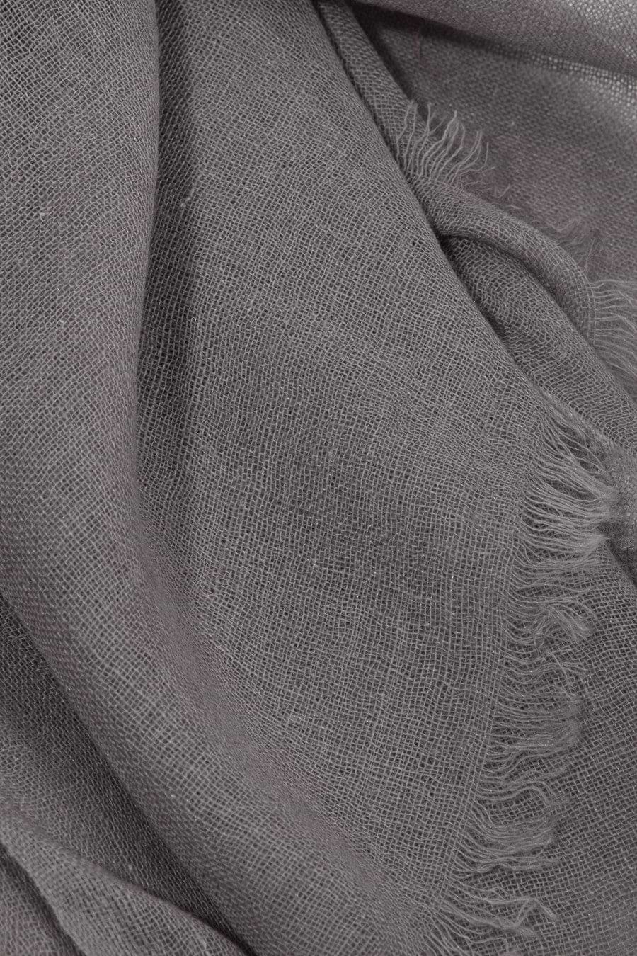 Woolen Fringe Scarf - Dark Gray