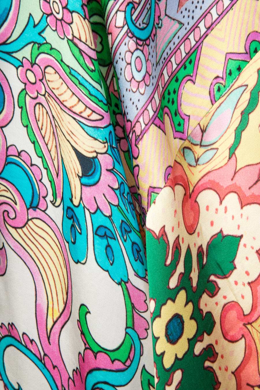 Margo Multi Paisley Print Kimono Light Green