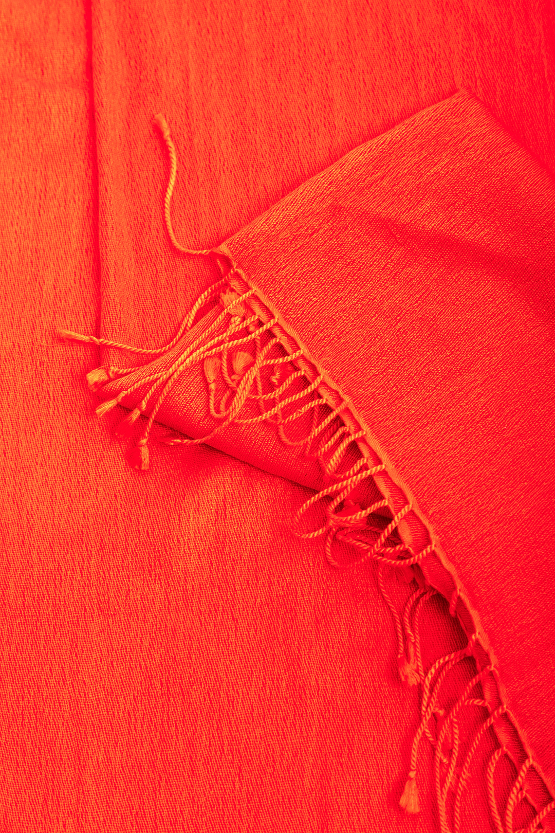 Cashmere Fringe Wrap Scarf Red