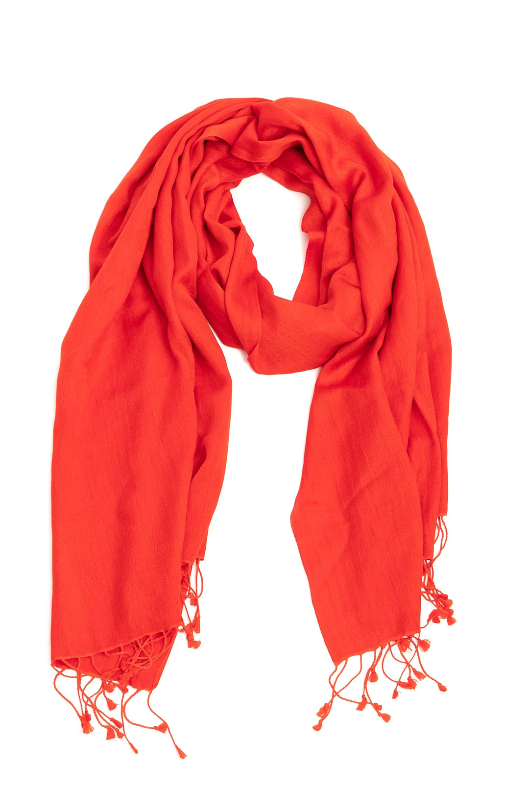 Cashmere Fringe Wrap Scarf Red