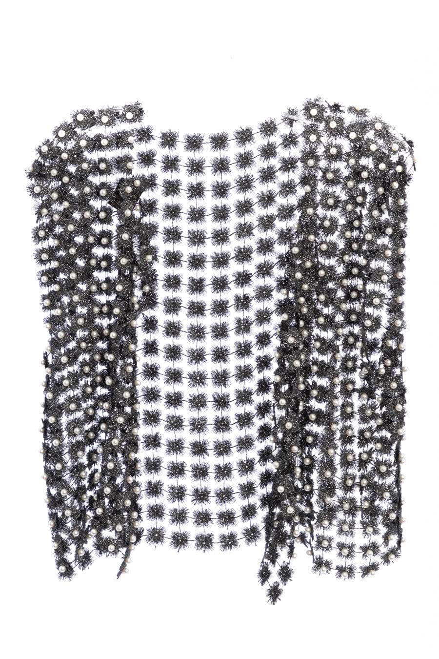 Floral Shell Pearl Capelet - Black