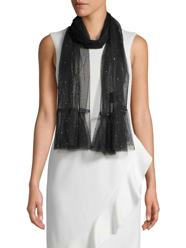 Glamazon Sheer Crystal Scarf Black