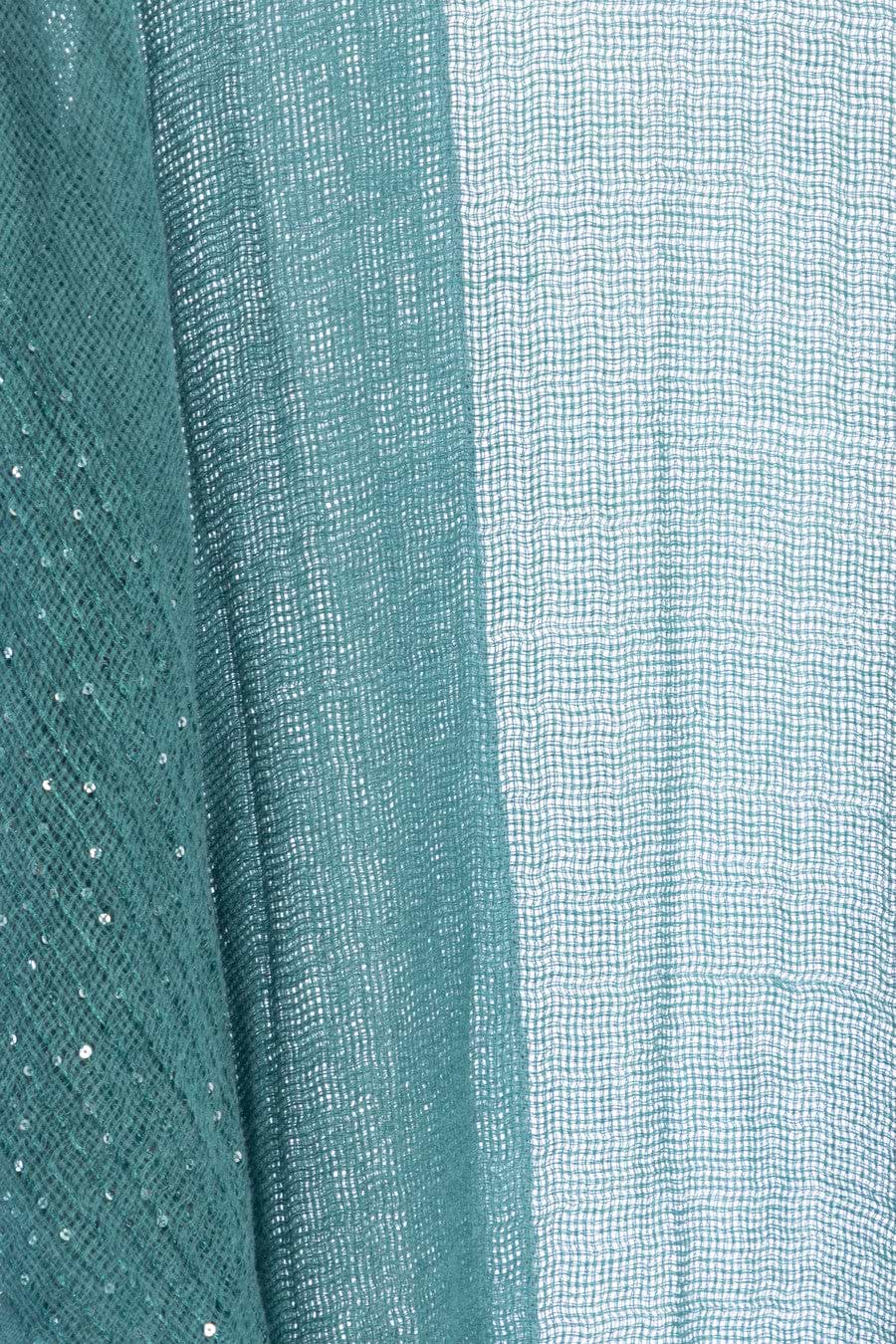 Shimmering Sequin Ruana - Turquoise