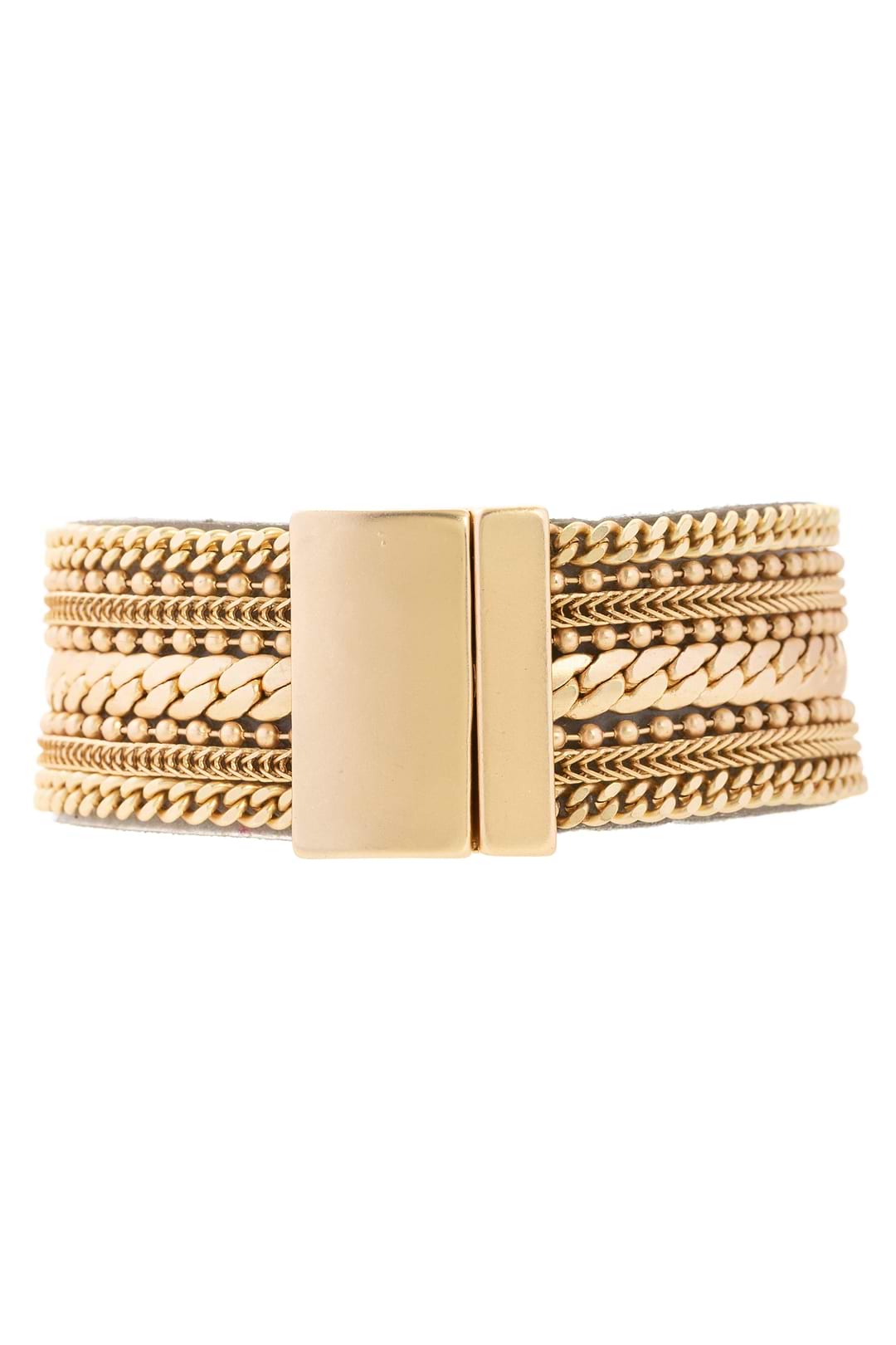 Dainty Chains Leather Bracelet - Gold