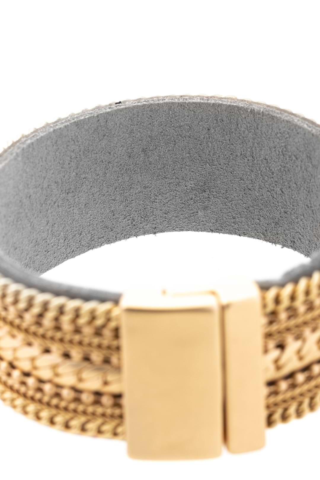 Dainty Chains Leather Bracelet - Gold