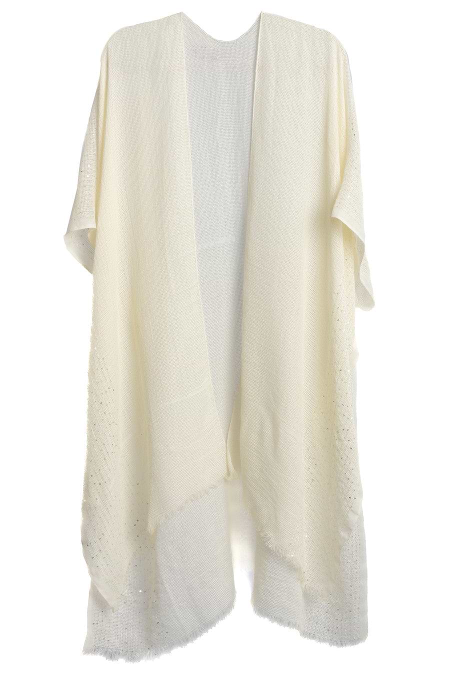 Shimmering Sequin Ruana - Light Yellow