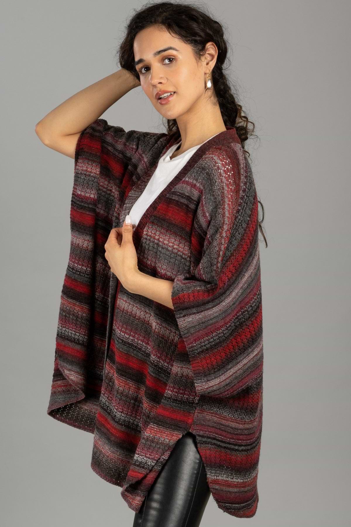 Black Cherry Comfy Cardigan - Firebrick