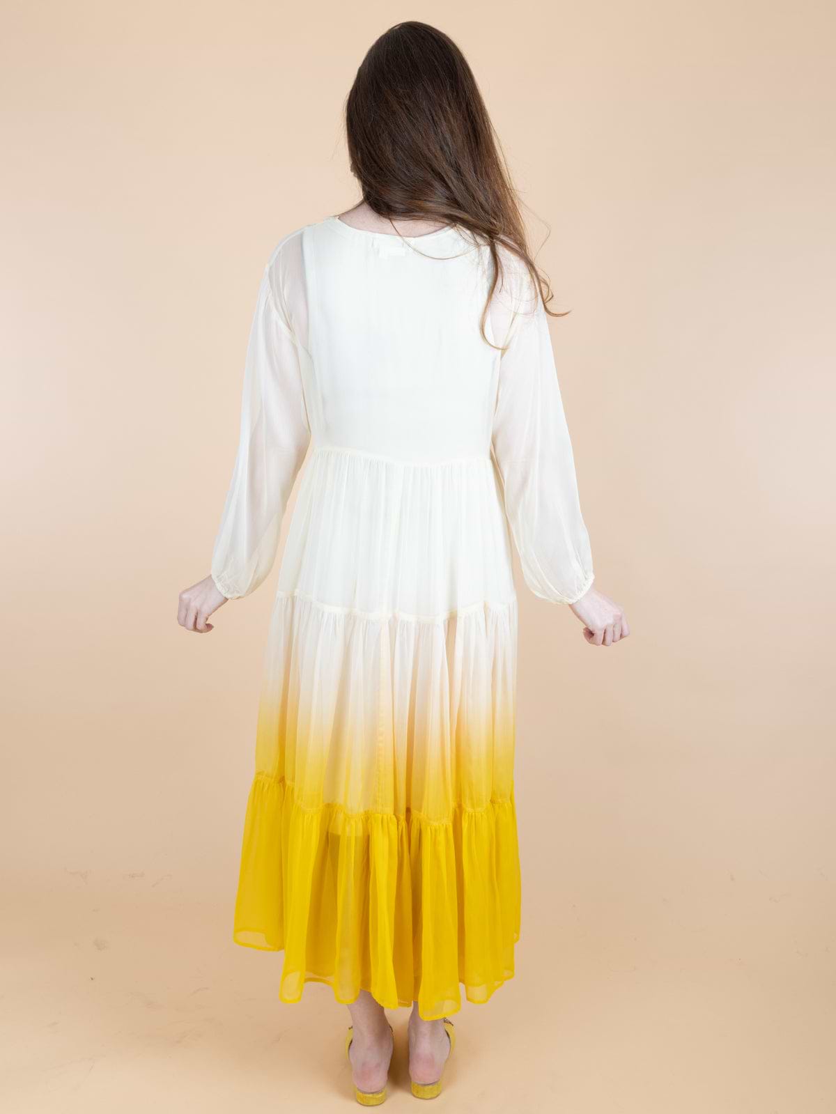 Ombré Tiered Sheer Kimono - Yellow