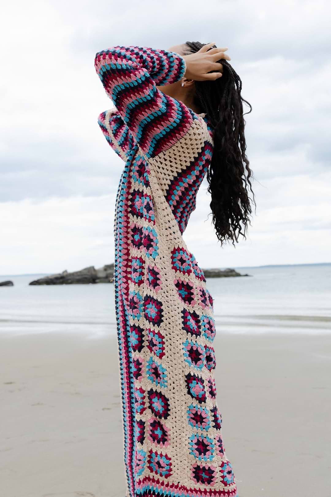 Crochet Cotton Square Kimono