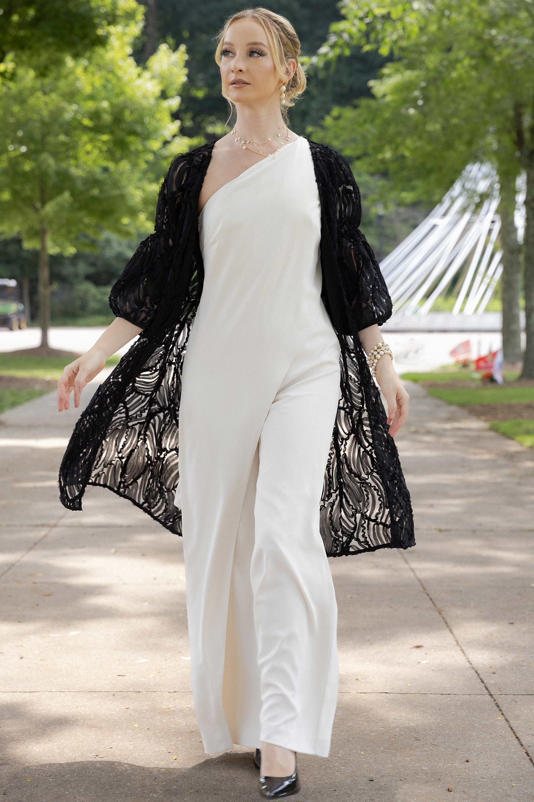 Midi Cutout Duster - Black
