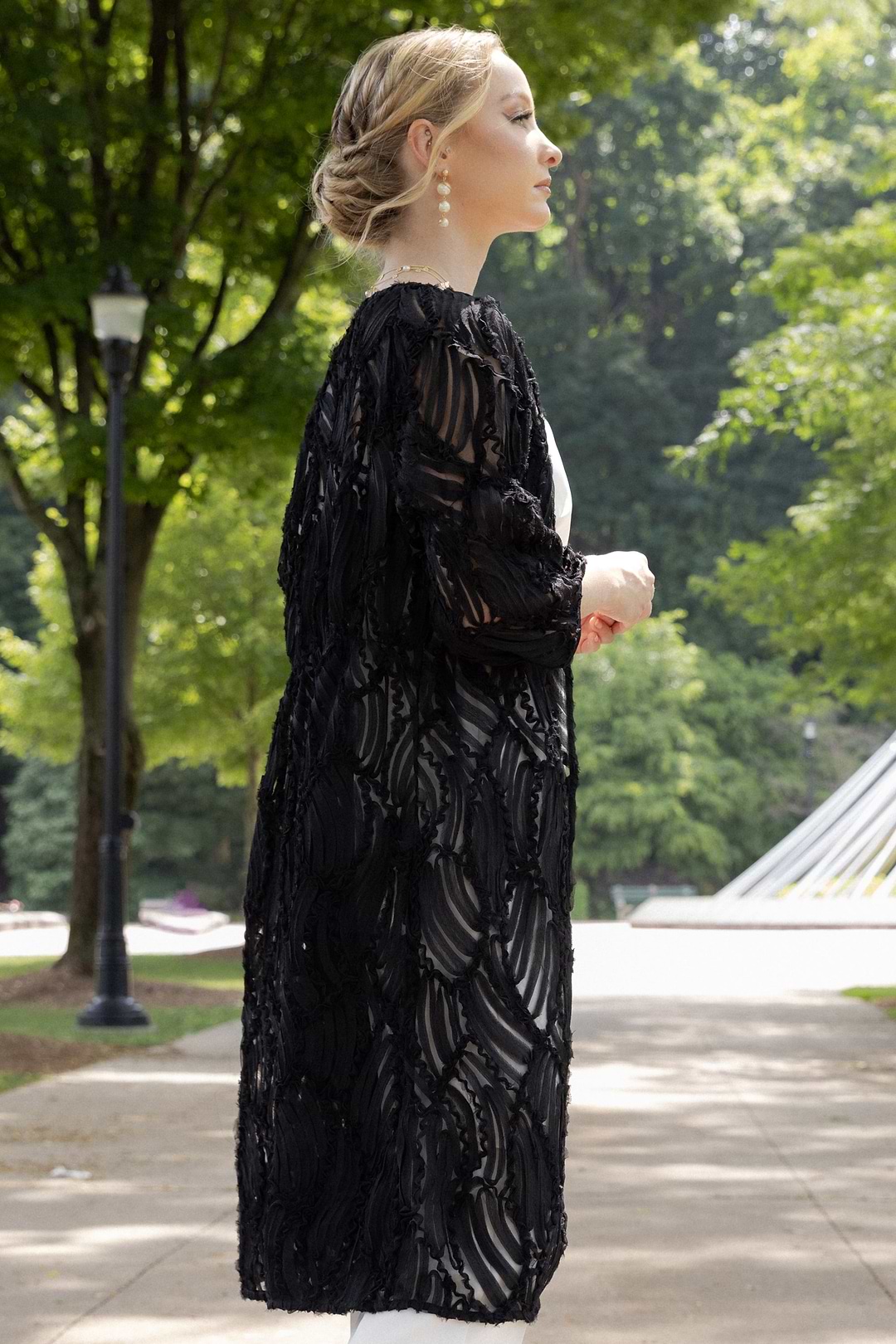 Midi Cutout Duster - Black