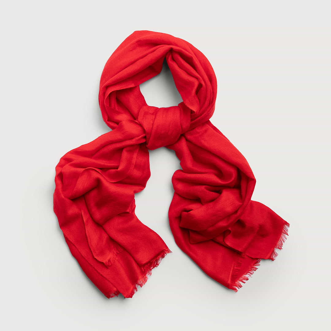 Cashmere Silk Scarf - SAACHI - Red - Scarf