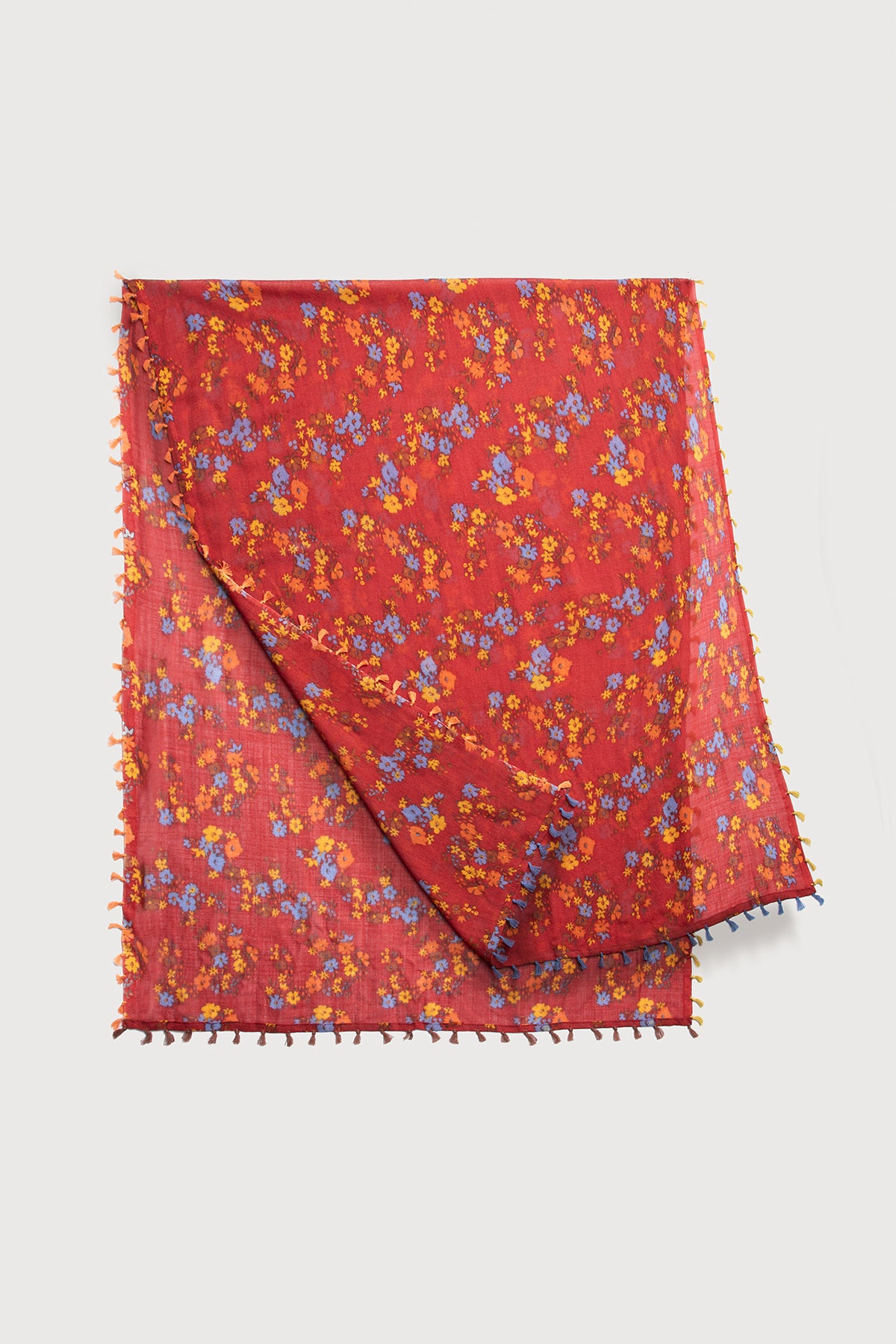 Atalia Multi Floral Scarf - Red