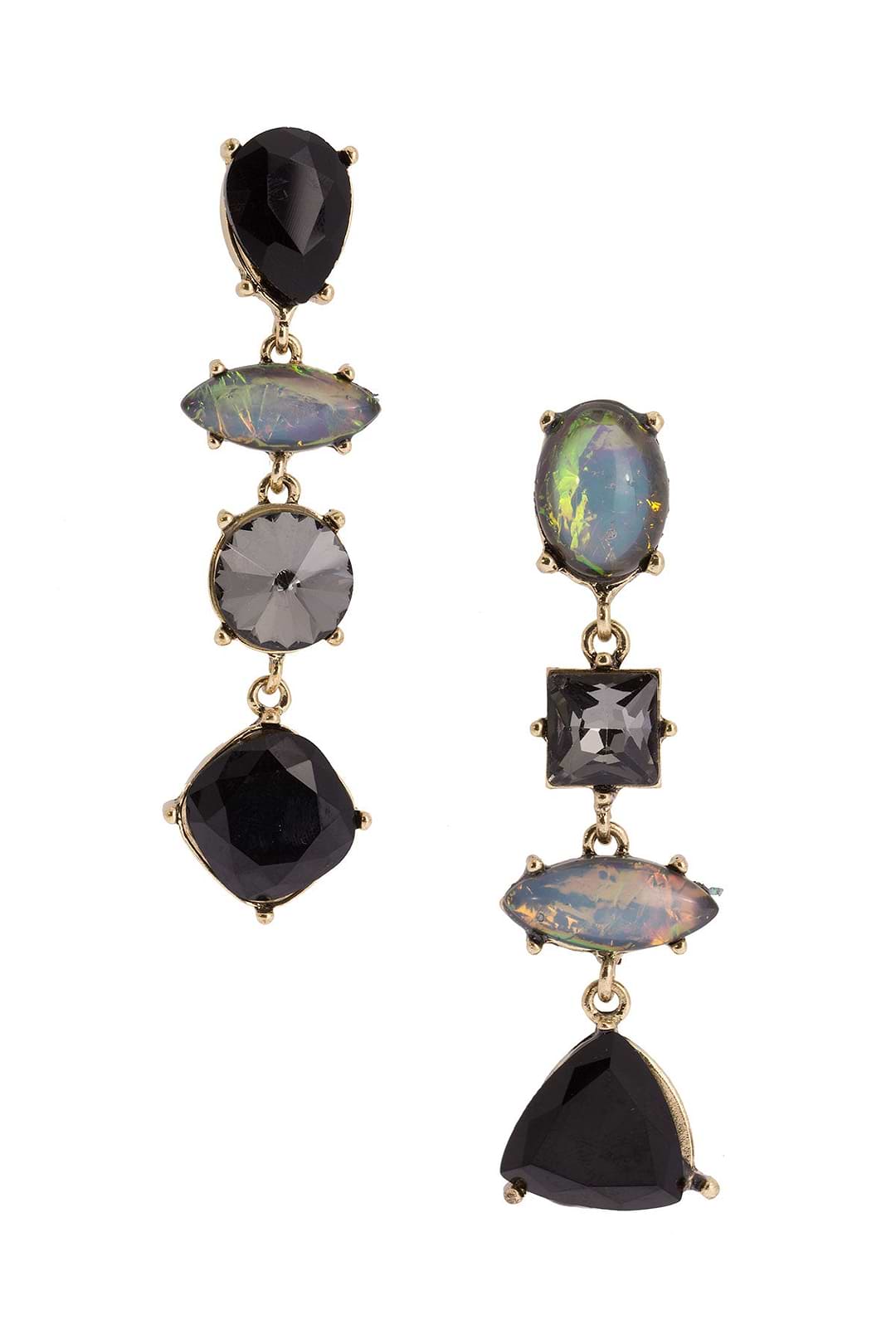 J'Adore Asymmetric Earrings - Black