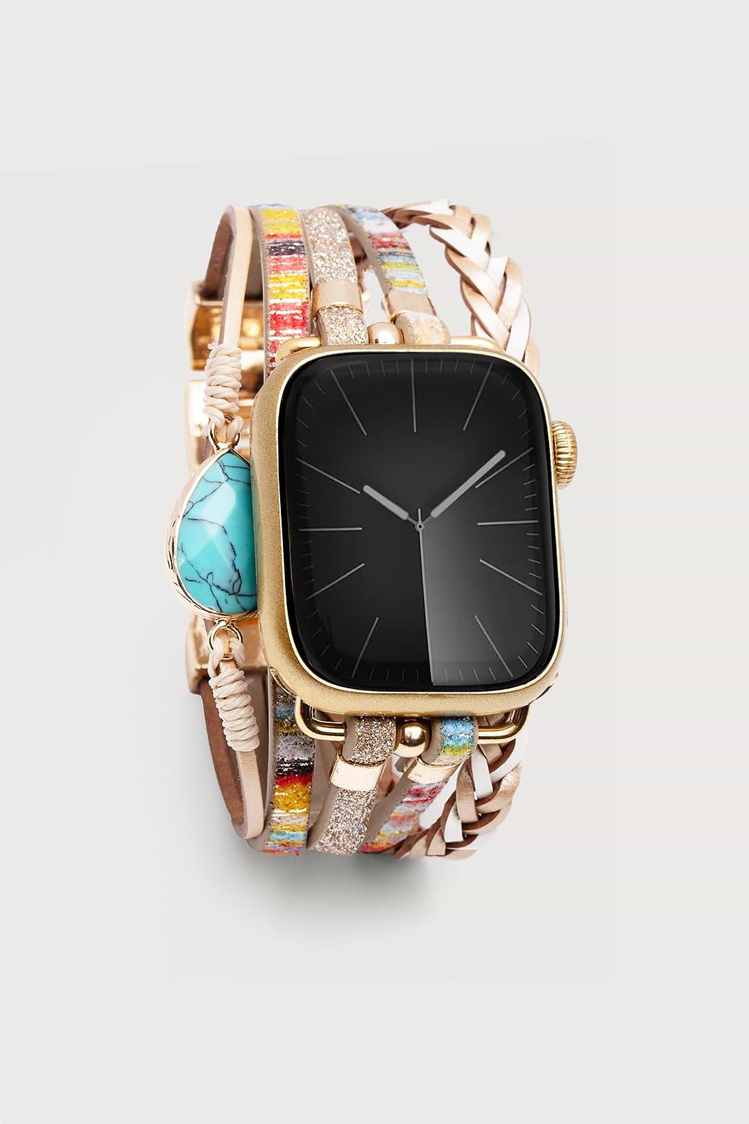 Boho Crystal Leather Apple Band - Multi