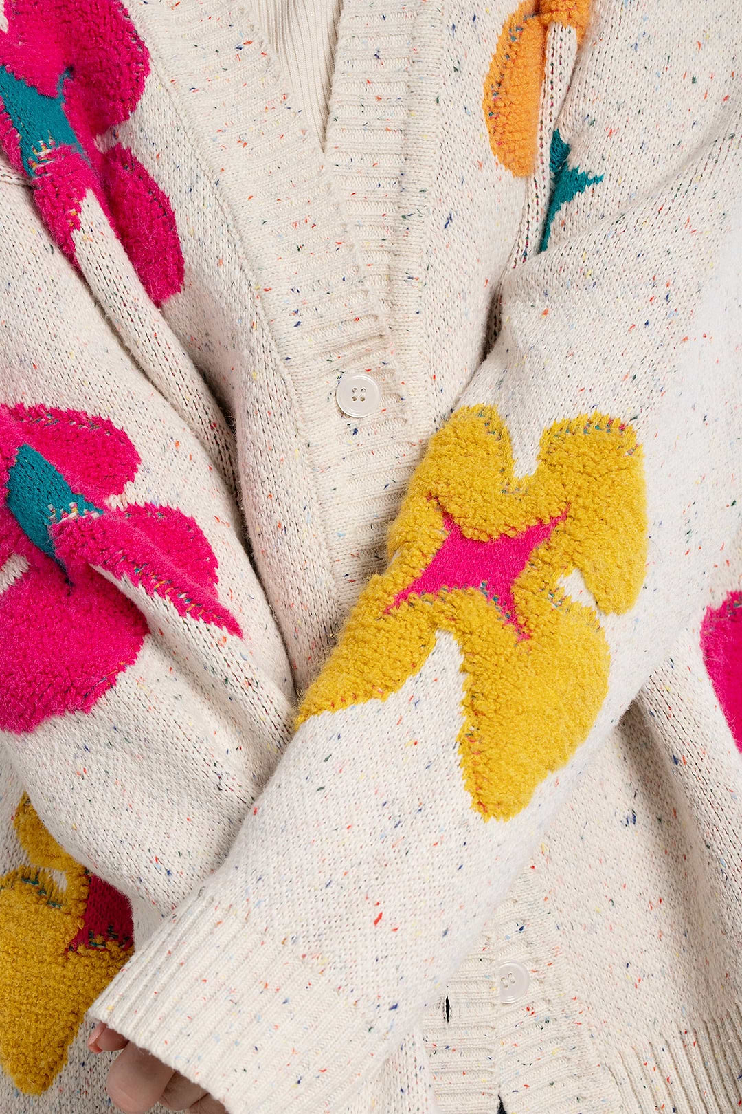 Floral Cardigan Button Up - Ivory