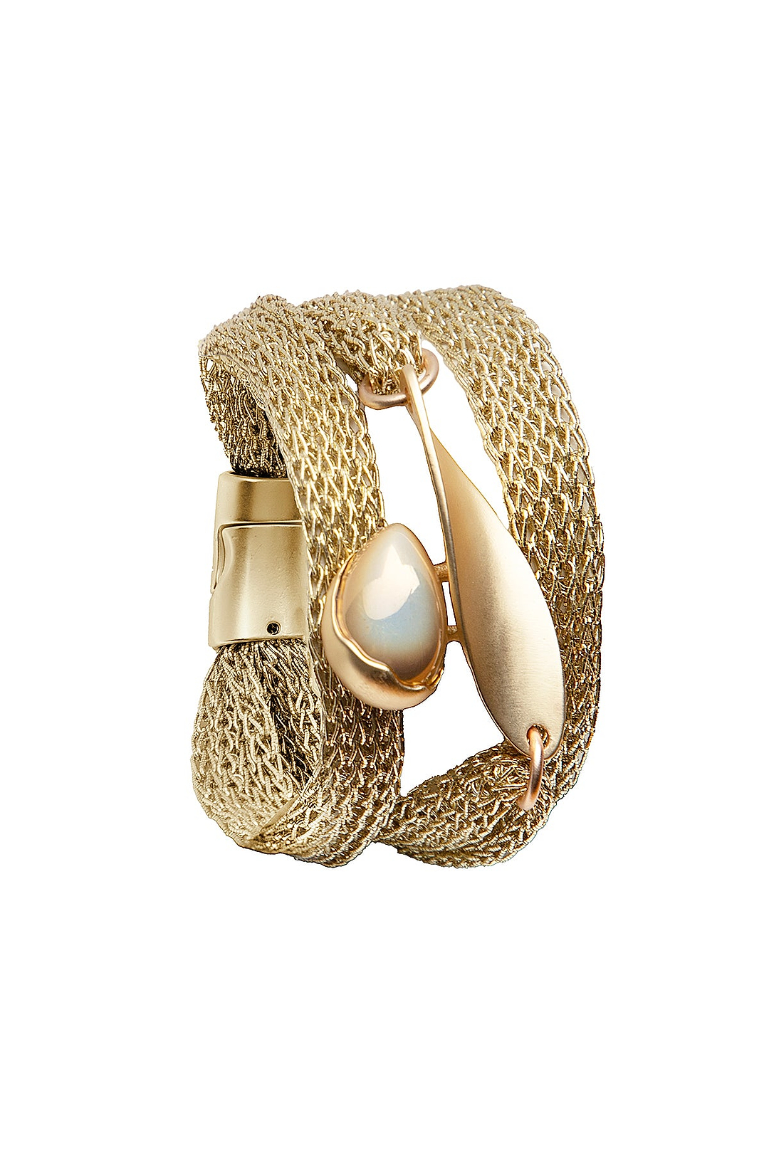 Mesh Twisted Orb Bracelet - Gold