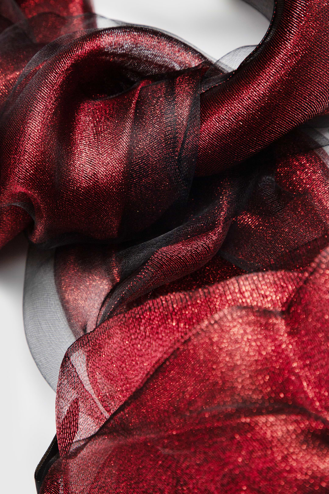 Silk Glimmer Scarf - Dark Red