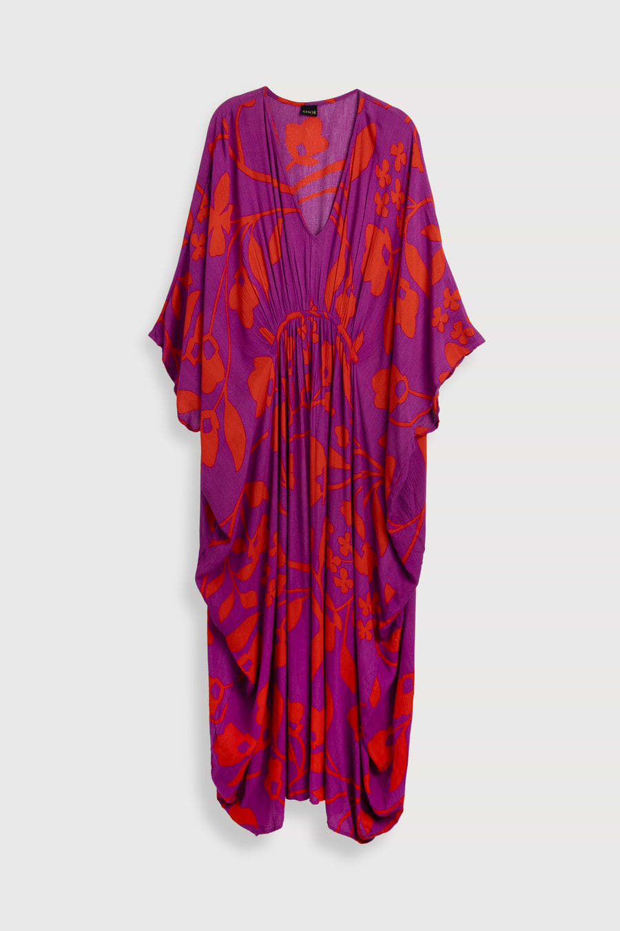 Bold Floral Kaftan Maxi Deep Pink