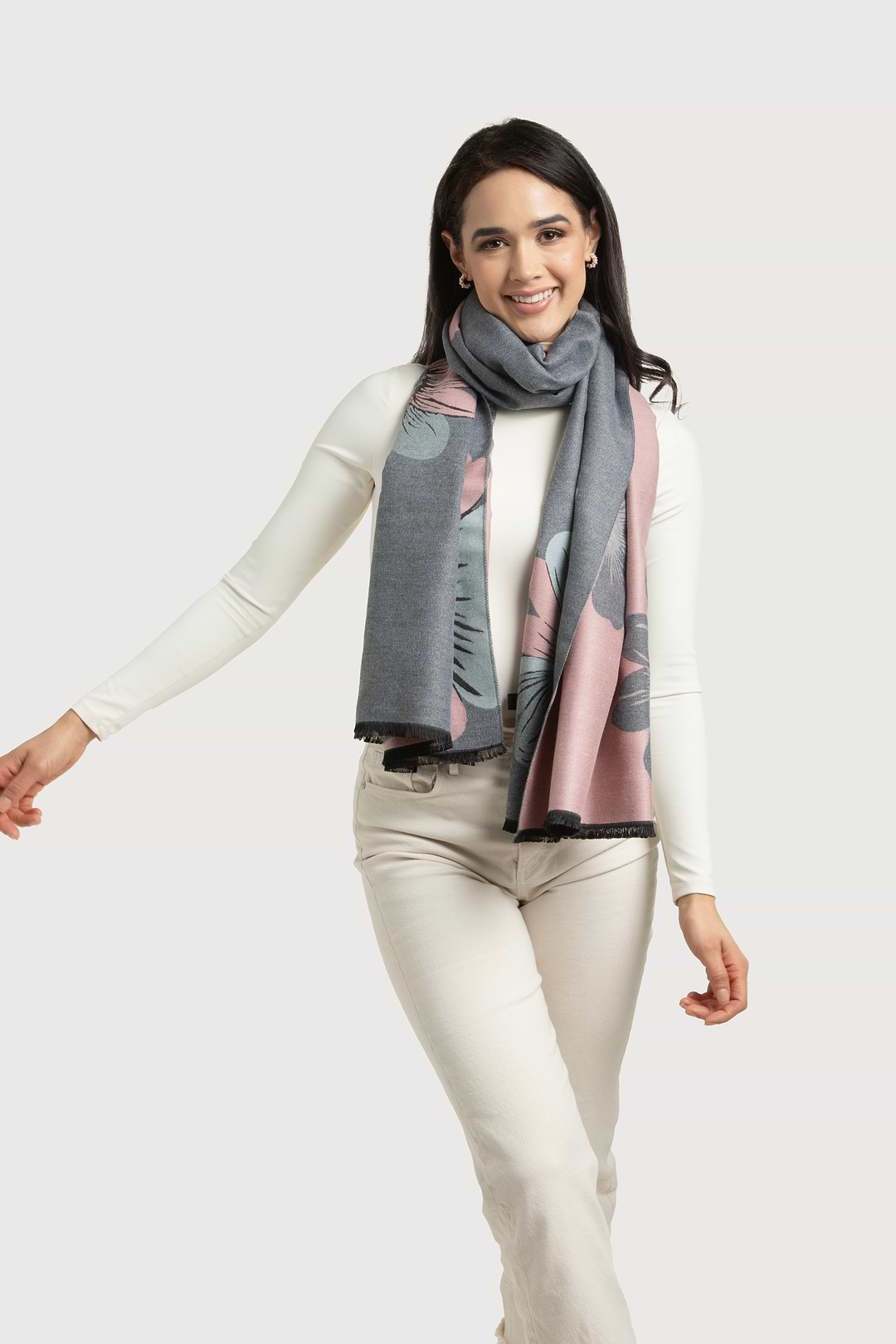 Reversible Garden Scarf - Gray