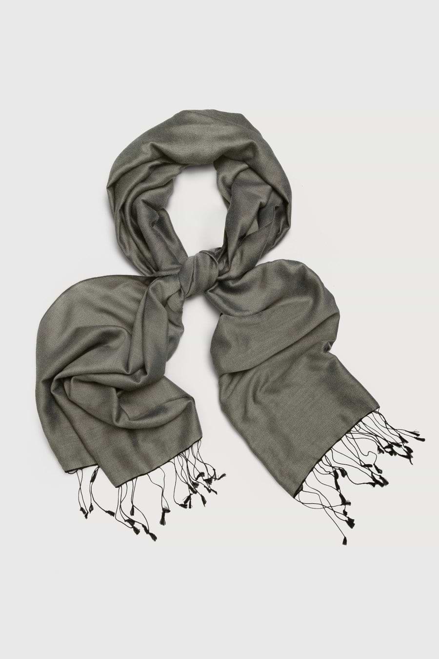 Silk Cotton Scarf - Dark Gray