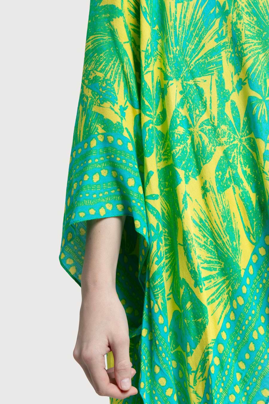 Tropical Print Kimono - Light Green