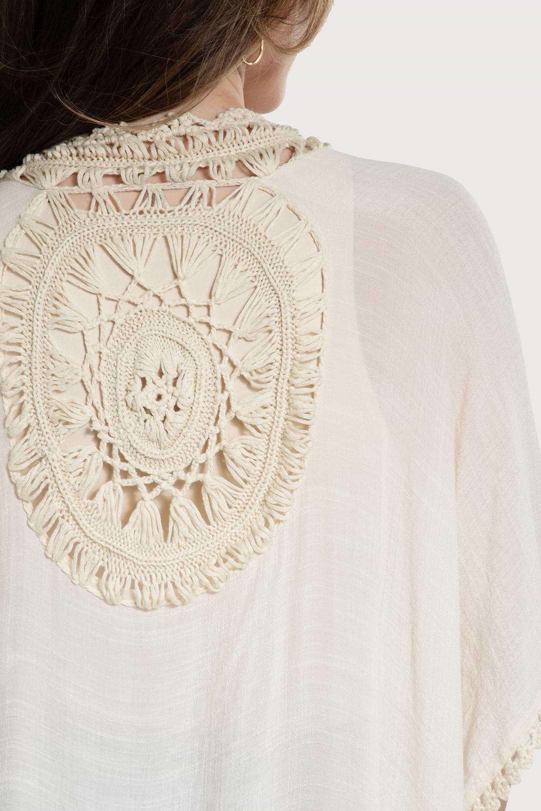 Costa Crochet Kimono Cover Up - Ivory