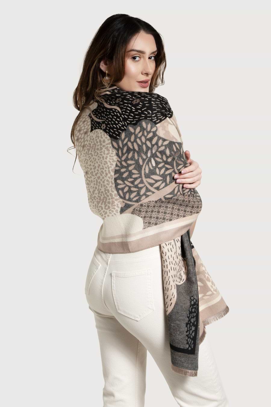 Nature Reversible Scarf - Beige