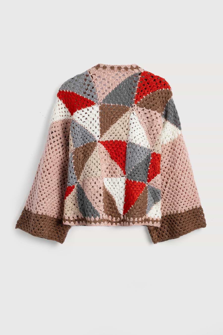 Hand-Crocheted Geometric Short Jacket