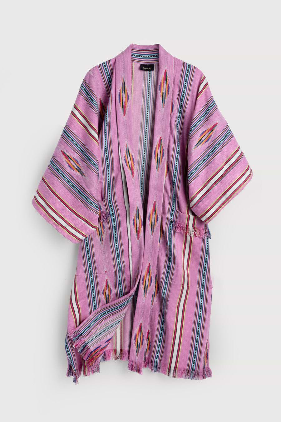 Ikat Striped Jacket Pink