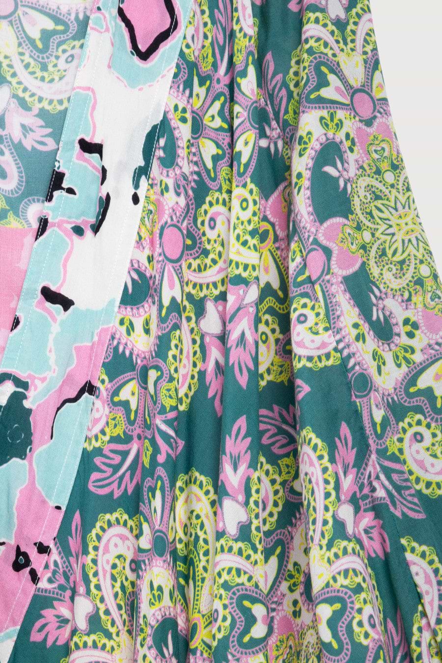 Multicolored Mixed Patterned Kimono - Pink