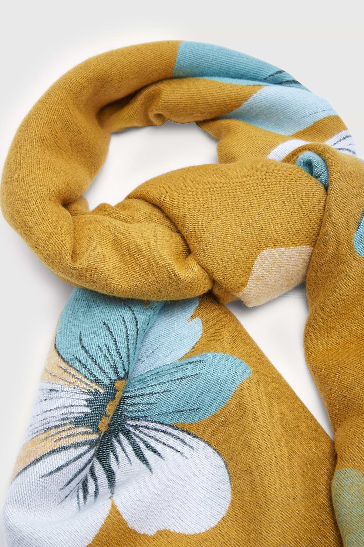 Fresh Floral Reversible Scarf - Goldenrod