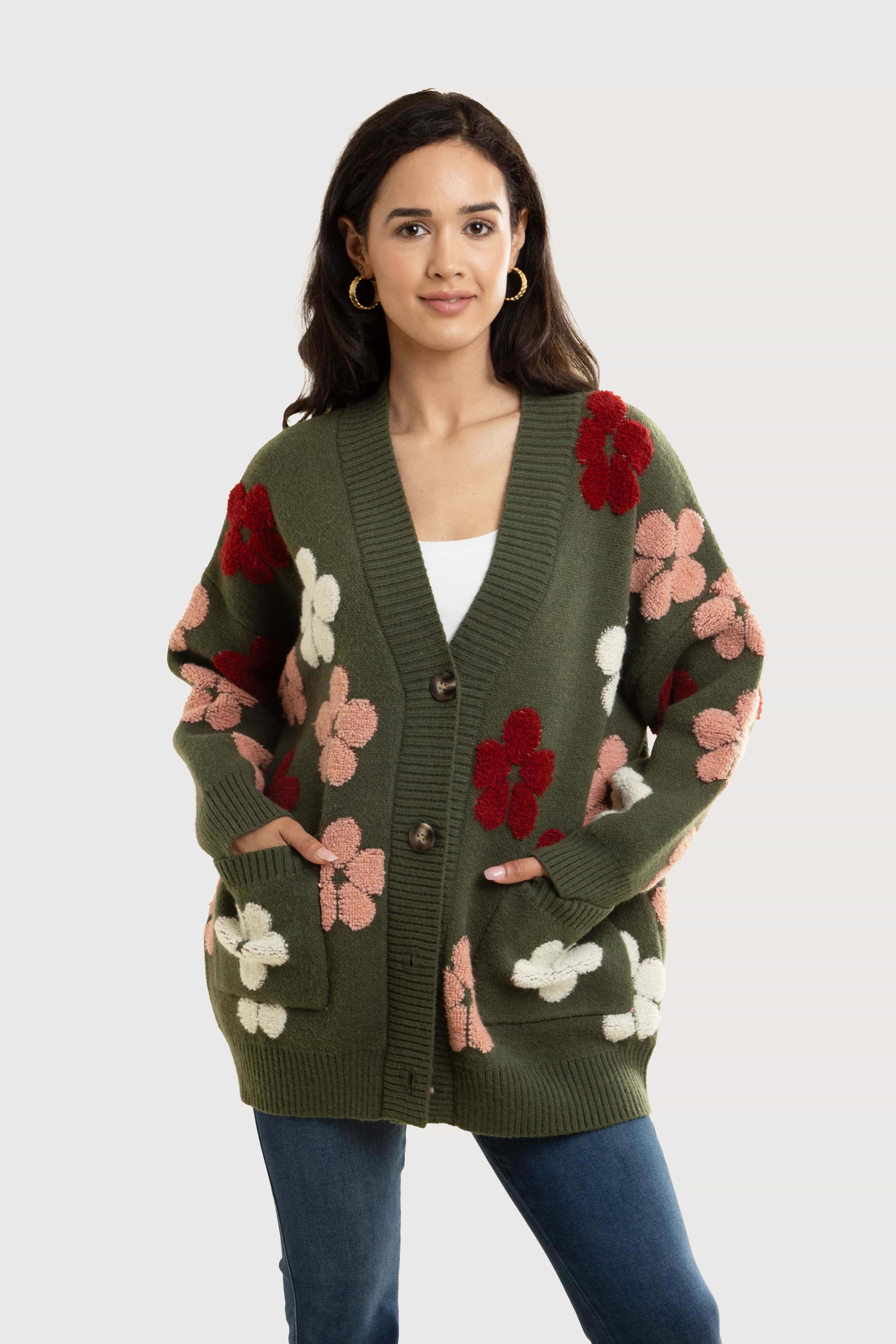 Floral Knit Cardigan | SAACHI