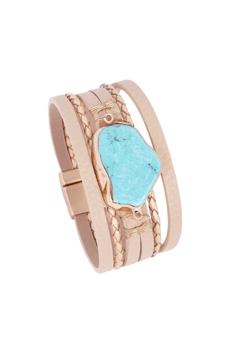 Braided Turquoise Bracelet - Pale Turquoise